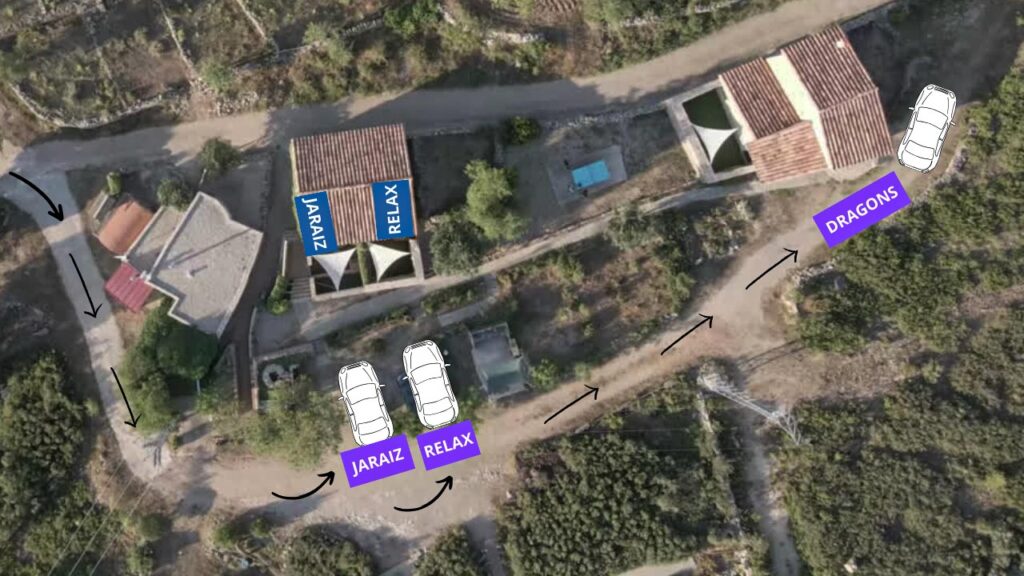 aparcamiento casitas románticas